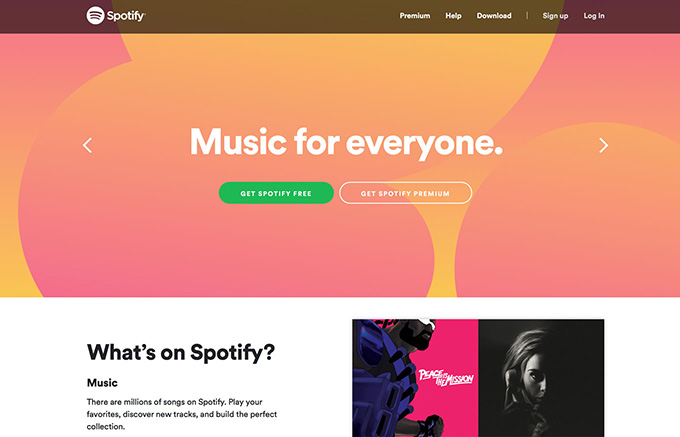 Živosť farieb na stránke Spotify | SMASH BLOG